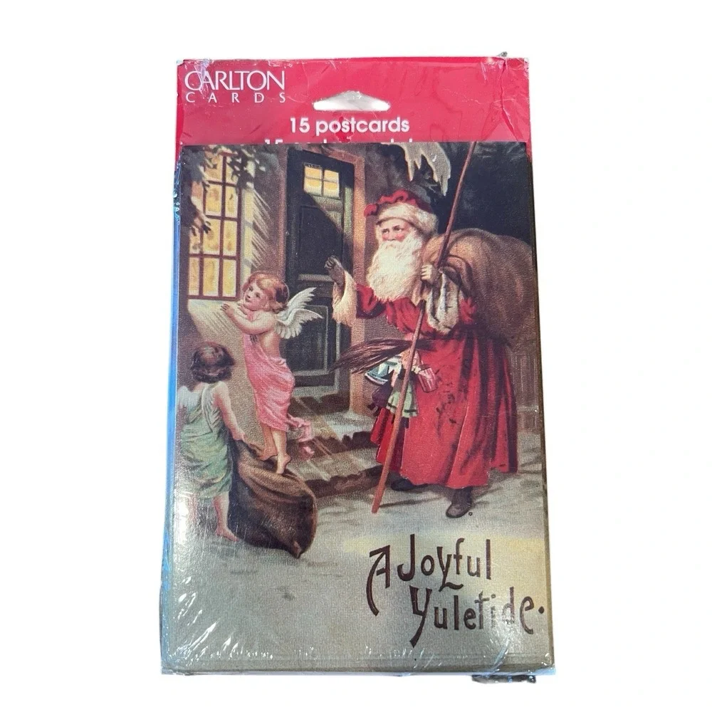 Vintage Santa Postcards A‎ Joyful Yuletide Santa Knocking on Door Angels Qty: 15